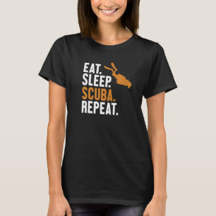 T-shirt Mangez Sleep Scuba Répétez Sport Plongée Sous L'Ea