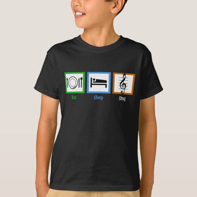 T-shirt Mangez Sleep Sleep Choir Cute Choir Enfants (Devant)