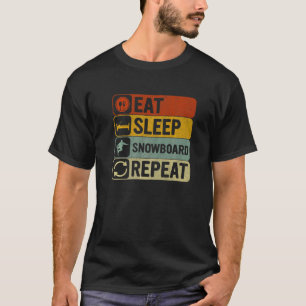T-shirt Mangez Sleep Snowboard Répétez Retro 60s les année