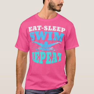 T-shirt Mangez Sleep Swim Répétez Swimmer Lover Athlète