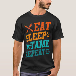 T-shirt Mangez Sleep Tame Répéter Dinosaur Trex Amateurs D