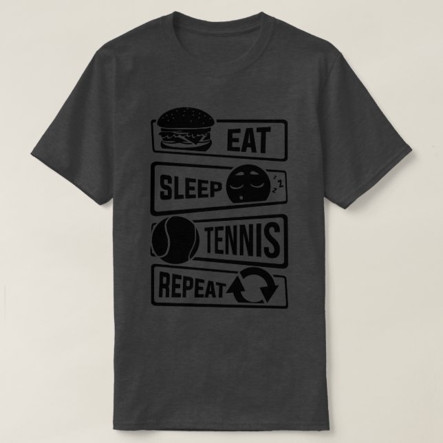 T-shirt Mangez Sleep Tennis Répéter Racquets Ball Sports ( (Design devant)