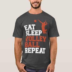 T-shirt Mangez Sleep Volleyball Répéter Volleyball Boy Cad