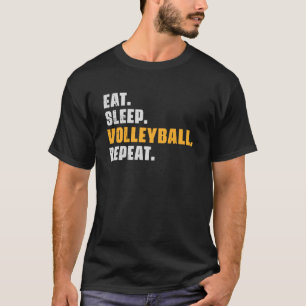 T-shirt Mangez Sleep Volleyball Répéter Volleyball Retro V