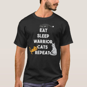 T-shirt Mangez Sleep Warrior Chats Répétez Funny Amoureux 