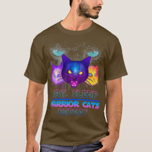 T-shirt Mangez Sleep Warriors Chats Répéter drôle