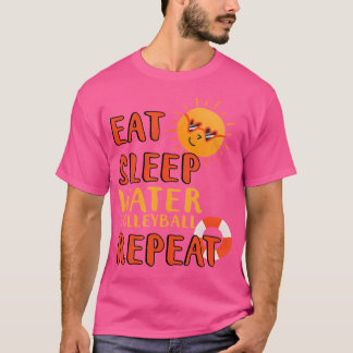 T-shirt Mangez Sleep Water Volleyball Répéter Water Volley