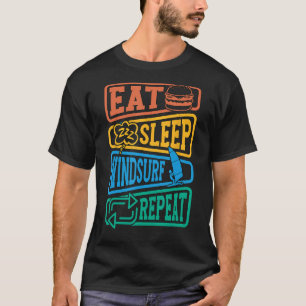 T-shirt Mangez Sleep Windsurf Répéter Surf Sports nautique