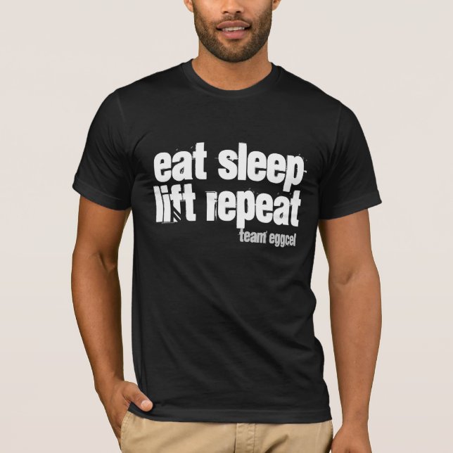 T-shirt mangez. sommeil. ascenseur. répétition (Devant)