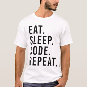 T-SHIRT MANGEZ. SOMMEIL. CODE. RÉPÉTITION