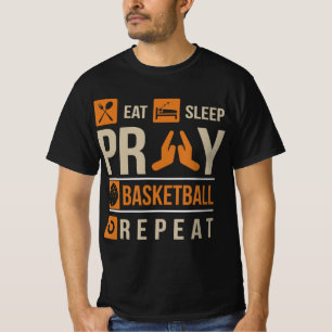 T-shirt Mangez Sommeil Pray Basketball Répéter Athlète cat