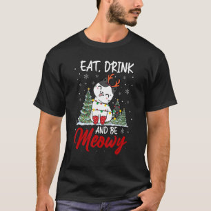 T-shirt Mangez Un Verre Et Soyez Meowny Christmas Pajama F