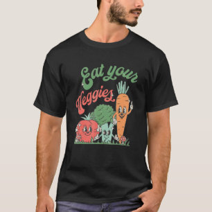 T-shirt Mangez Vos Légumes Rétro Marché Fermier Végétalien