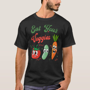 T-shirt Mangez Vos Légumes Rétro Végétalien Marché de Prod