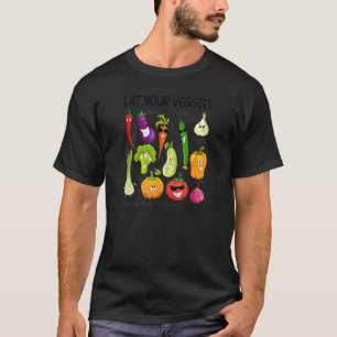T-shirt Mangez votre Légume Retro 90s Style Vegan Vegetabl
