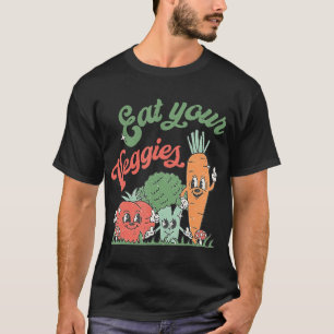 T-shirt Mangez votre Légume Retro 90s Style Vegetable Funn