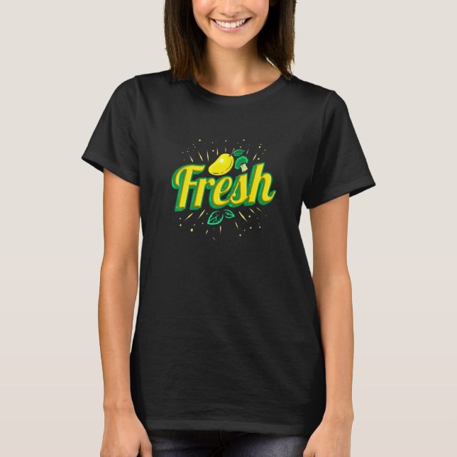 T-shirt Mango Fraîche Citron Et Brokkoli Végétarien Go (Devant)