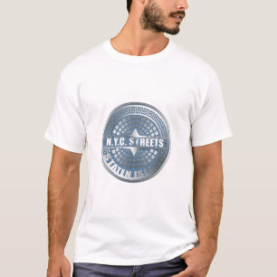 T-shirt Manhole Staten Island Blue