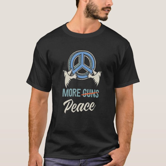 T-shirt Manifestation hippie contre les armes à feu (Devant)