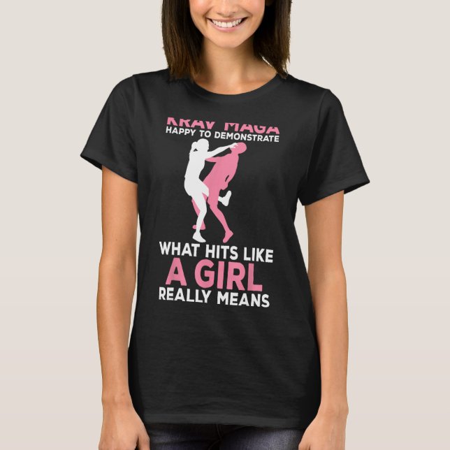 T-shirt Manifestation Kagermaga Hits Comme Une Fille Krav  (Devant)