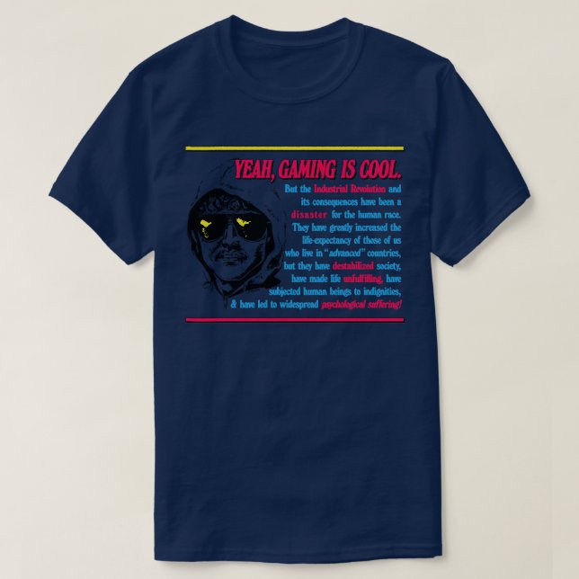 T-shirt Manifeste Unabomber - Mème de jeu (Design devant)