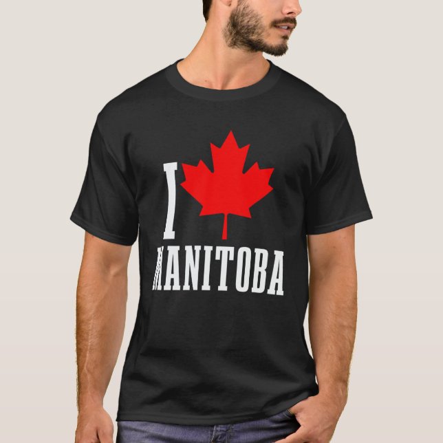 T-shirt Manitoba Canada Maple Leaf Canadian Flag Pride (Devant)