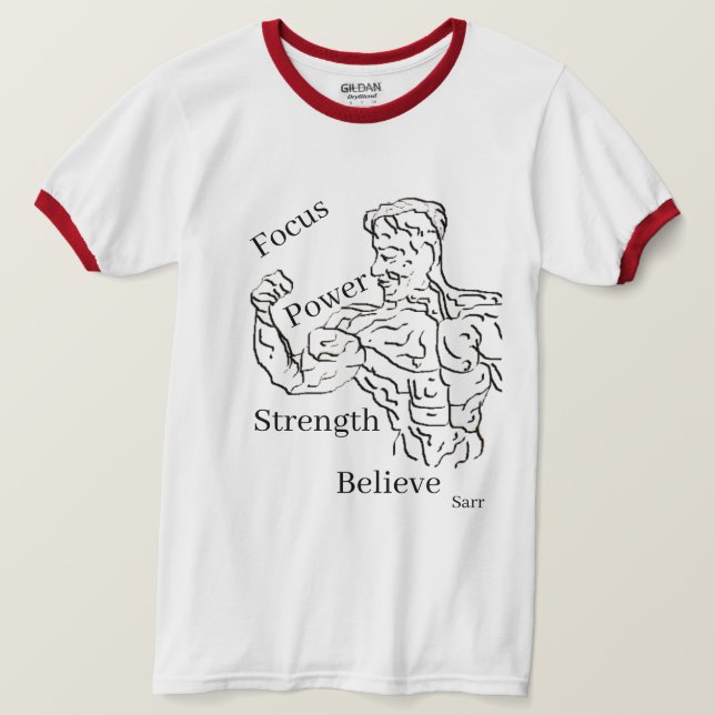 T - Shirt : Mann des Powers (Design vorne)