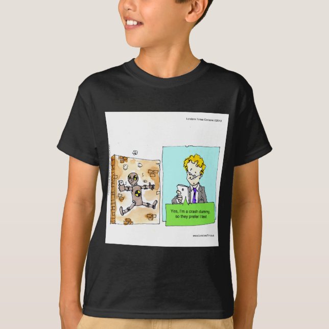 T-shirt Mannequin de Texte Drôle de Crash (Devant)