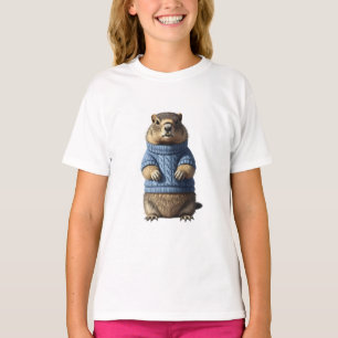 T-shirt Manteau Bleu Cosy pour Enfants Marmotte