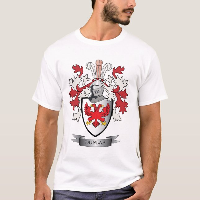 T-shirt Manteau de crête de famille de Dunlap des bras (Devant)