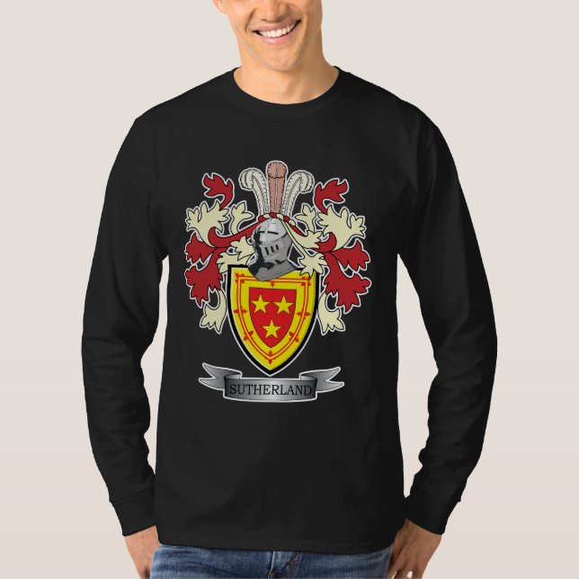 T-shirt Manteau de crête de famille de Sutherland des bras (Devant)