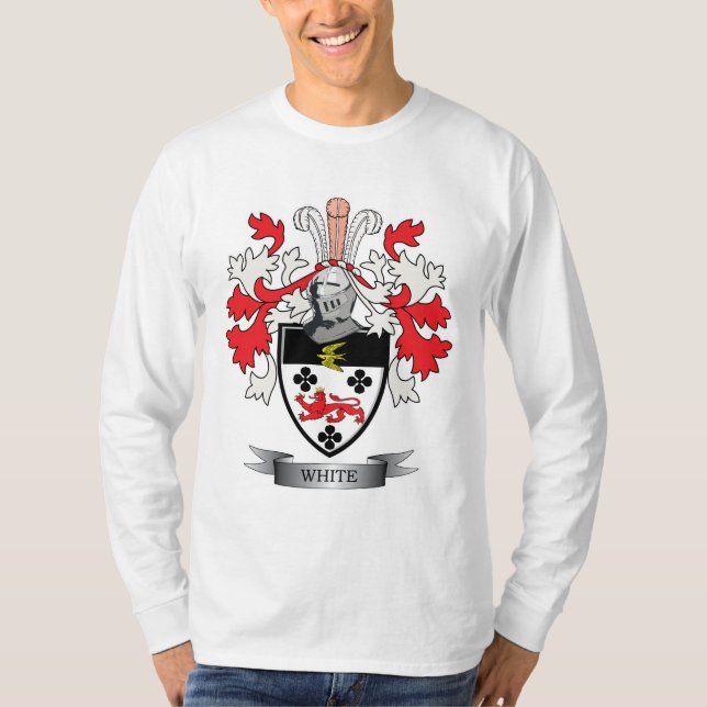 T-shirt Manteau de crête de famille des bras blanc (Devant)