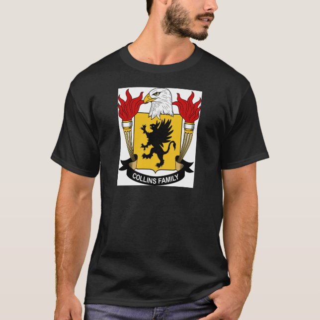 T-shirt Manteau de famille de Collins des bras (Devant)