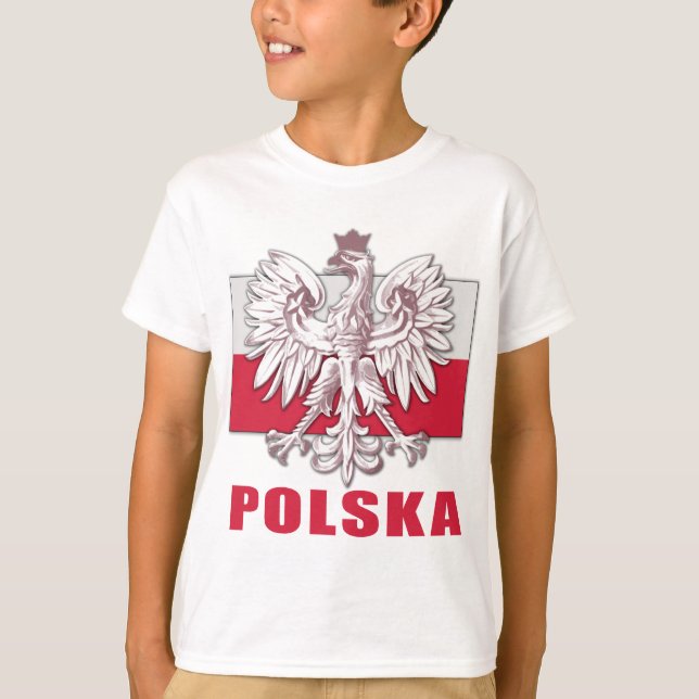 T-shirt Manteau de la Pologne Polska des bras (Devant)