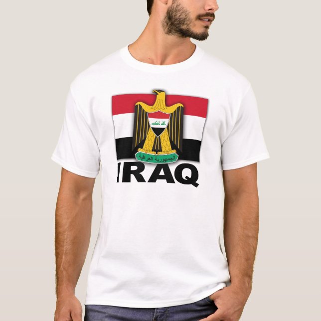 T-shirt Manteau de l'Irak de drapeau de bras (Devant)