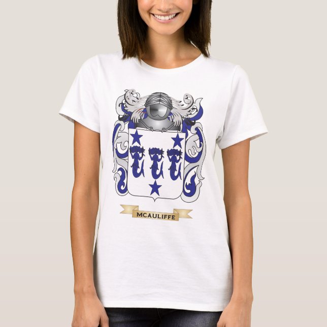 T-shirt Manteau de McAuliffe des bras (crête de famille) (Devant)