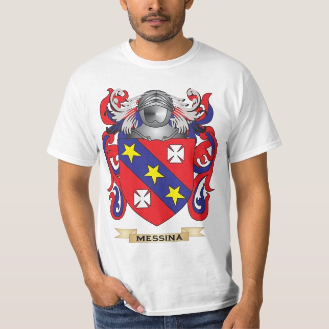 T-shirt Manteau de Messine des bras (crête de famille) (Devant)