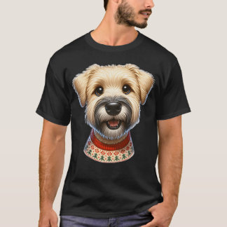 T-shirt Manteau doux rouillé Terrier portant Noël
