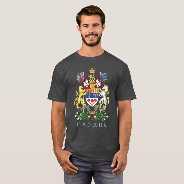 T-shirt Manteau du Canada 150 des bras (Devant entier)