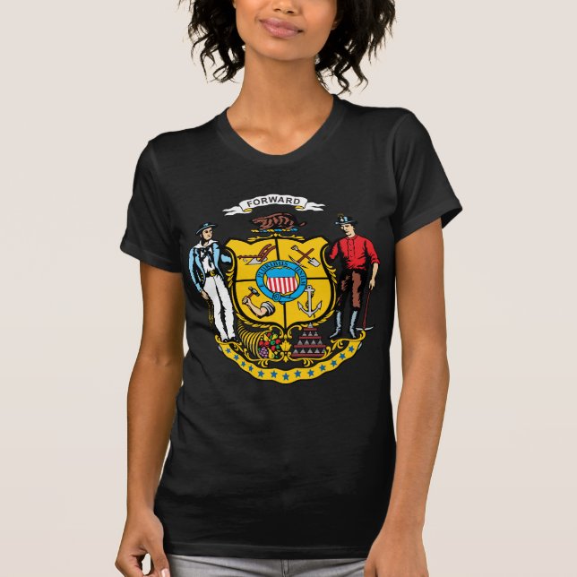 T-shirt Manteau du Wisconsin des bras (Devant)