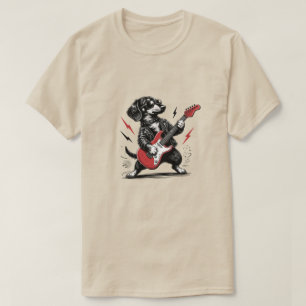 T-shirt Manteau en cuir de guitariste teckel cool