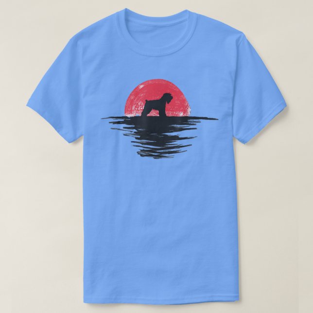 T-shirt Manteau molle Roue Terrier Japonais Coucher de sol (Design devant)