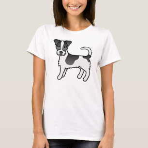 T-shirt Manteau rond noir et blanc Jack Russell Terrier Ch
