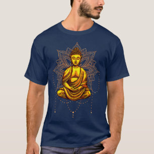T-shirt Mantra de méditation de la statue de Bouddha