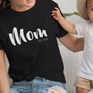 T-Shirt Manuscrit Blanc Maman Noir