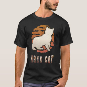 T-shirt Manx Chat Vintage Retro Classic animal coucher de