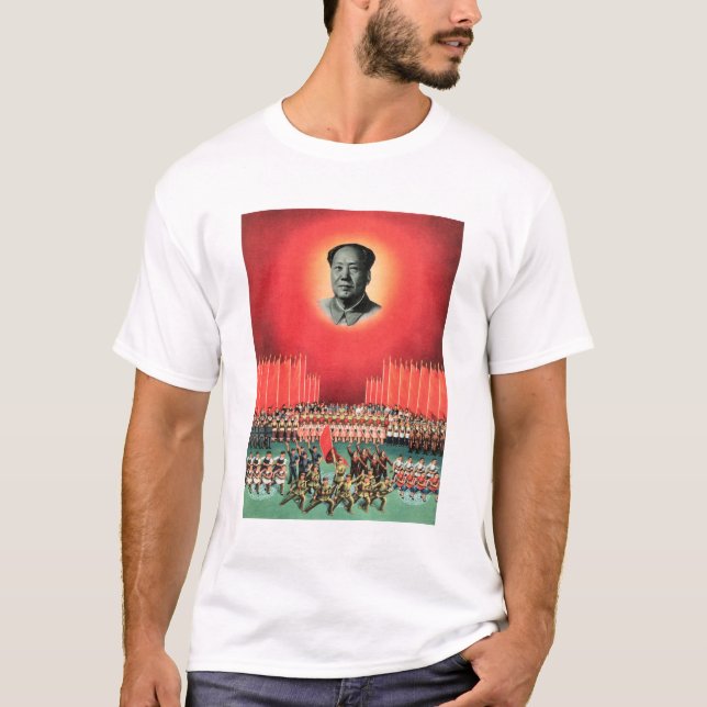 T-shirt Mao Zedong "L'Orient est rouge" Propagande chinois (Devant)