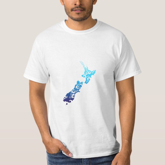 T-shirt Maori New Zealand Map Tribal Tattoo Gidea Idea (Devant)
