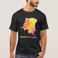 Map Of Congo, DR Congo Colorful Map. Watercolor Il