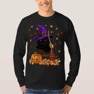 T-shirt Maple Cat Leaf Feuilles Automne Bonjour Automne Au